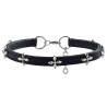 Joy Jewels Collier Ras de cou fin Cross Flow Noir